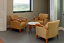 Family suite sitting area adjoining patient suite